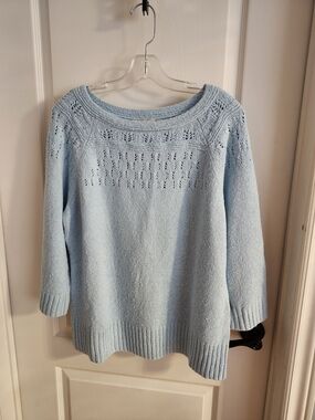 New Jones Wear Studio Light Blue Women's Knit Sweater